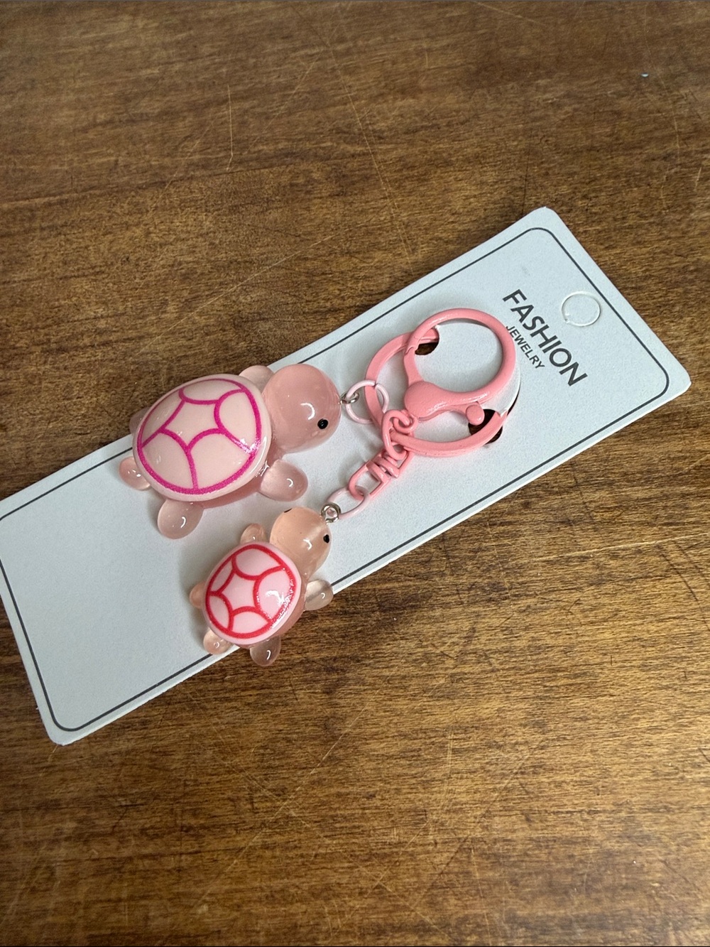 Pink Mom/Baby Turtle Keychain Bag Charm